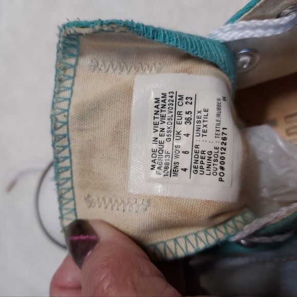 Converse AllStar unisex mint green tennis shoes women's 6 or men's 4 - Picture 9 of 14